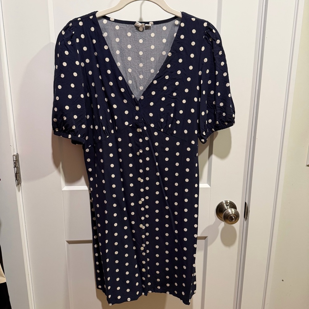 GAP Navy Polka Dot Dress Size M
